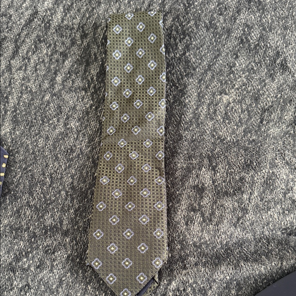 Canali Green Patterned Tie